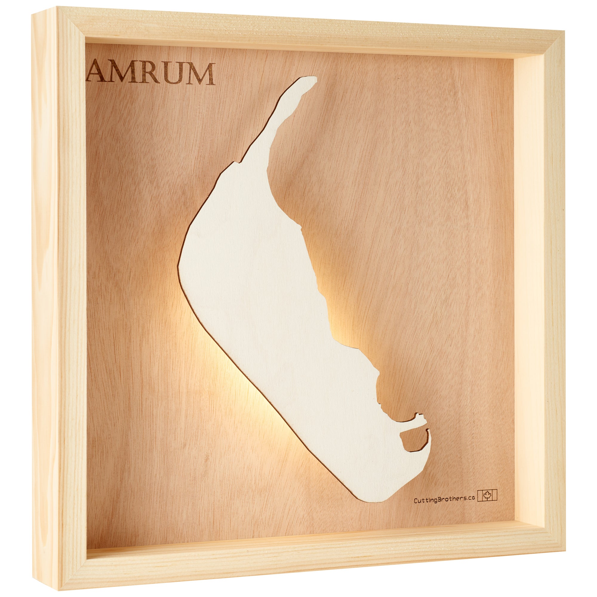 AMRUM LED LIGHT WOODEN WALL MAP - Version S