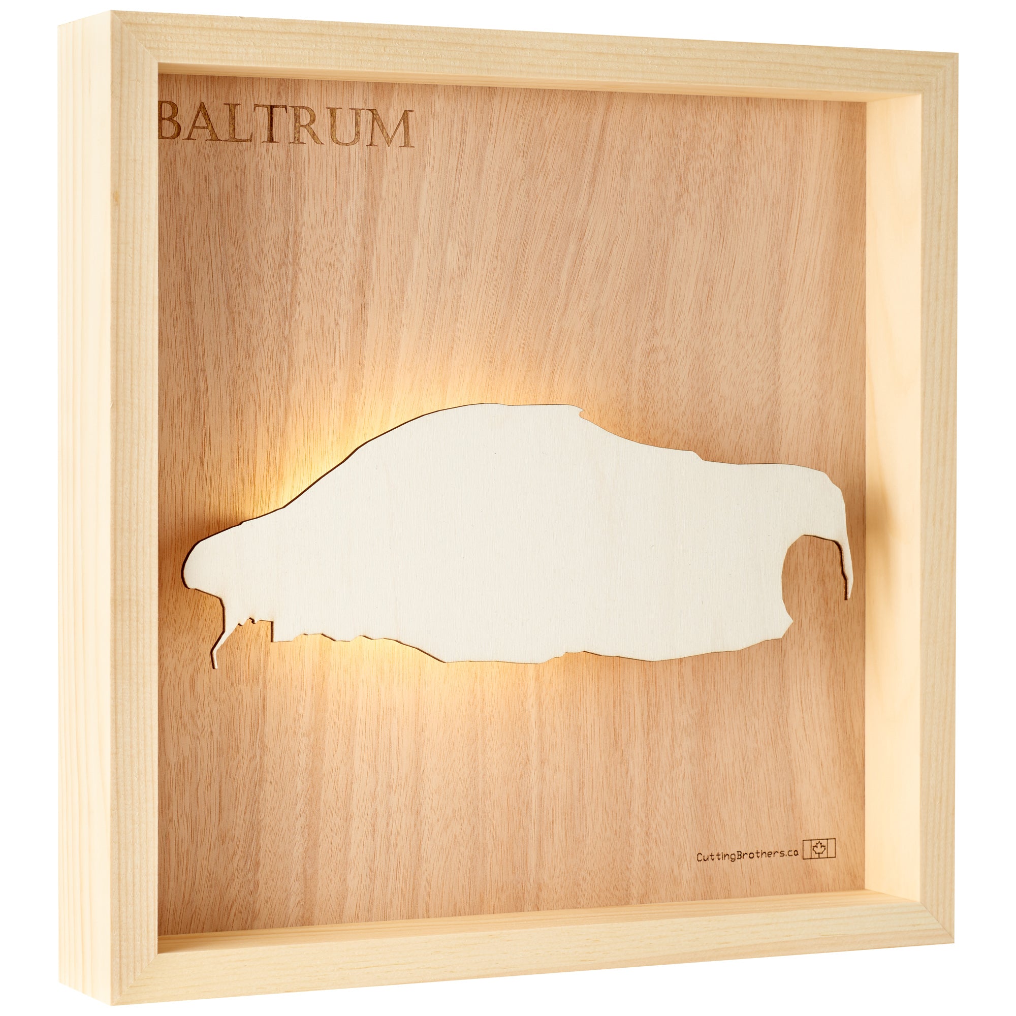 BALTRUM LED LIGHT WOODEN WALL MAP - Version S