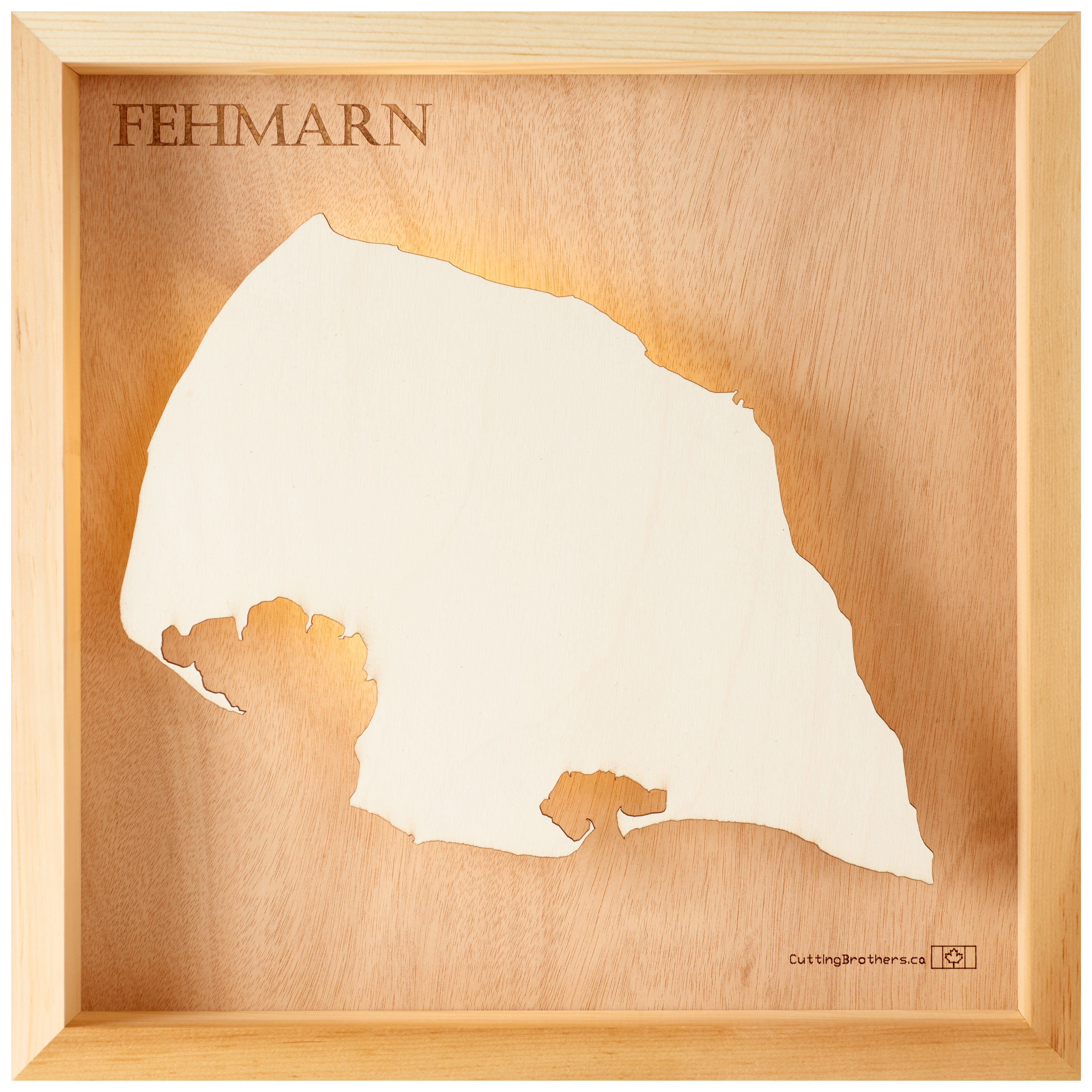 FEHMARN LED LIGHT WOODEN WALL MAP - Version S