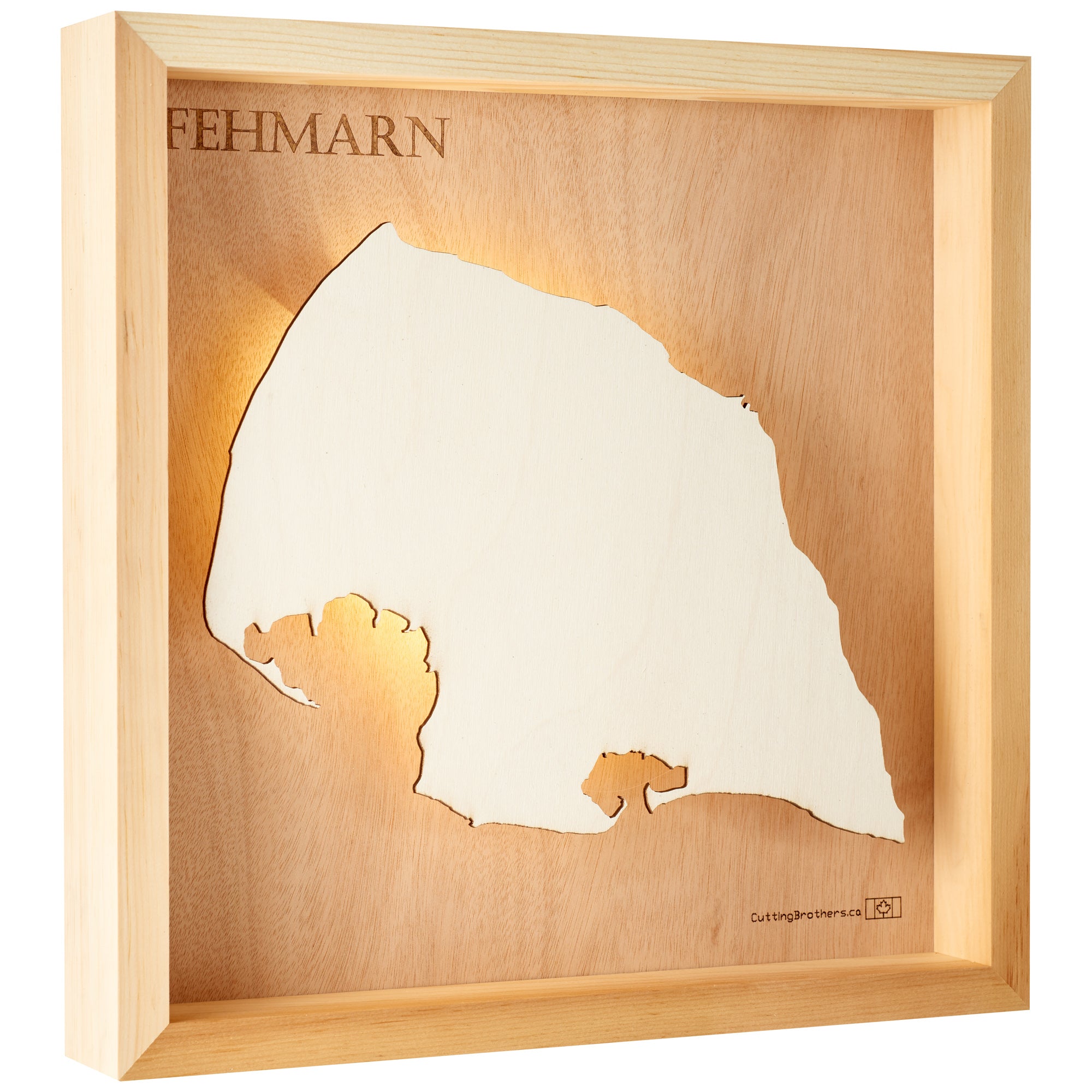 FEHMARN LED LIGHT WOODEN WALL MAP - Version S