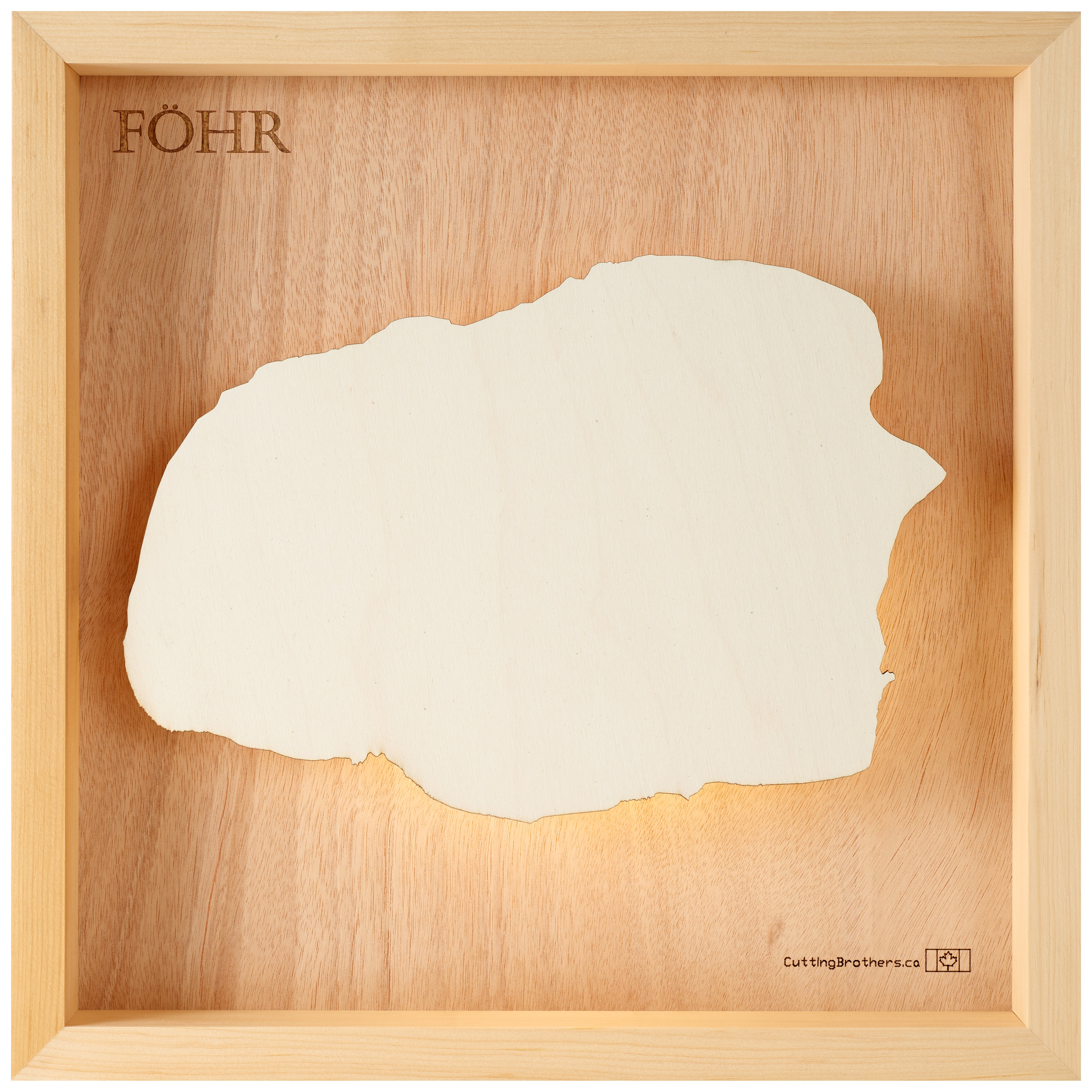 FOEHR LED LIGHT WOODEN WALL MAP - Version S