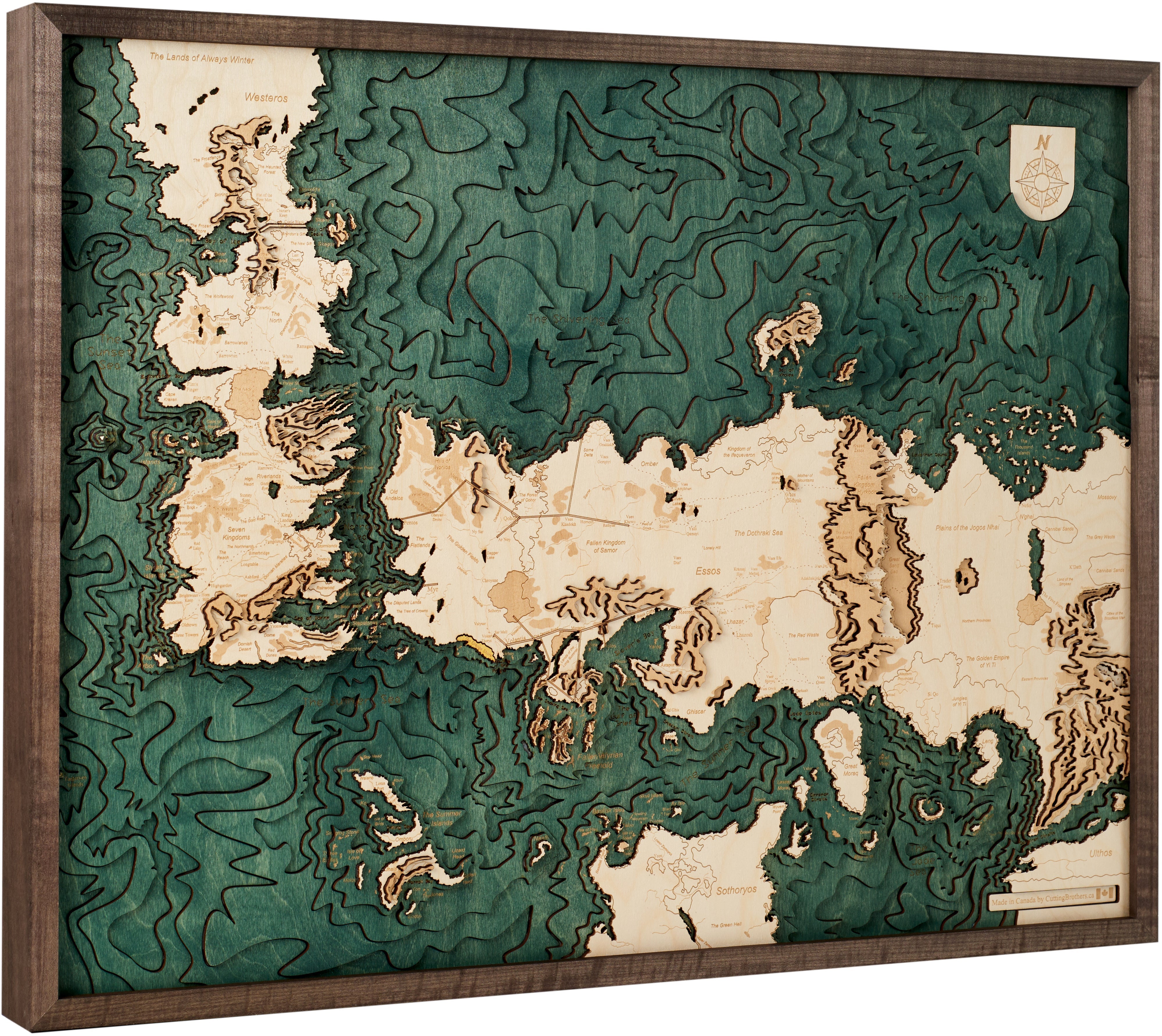 G.O.T 3D WOODEN WALL MAP - Version L