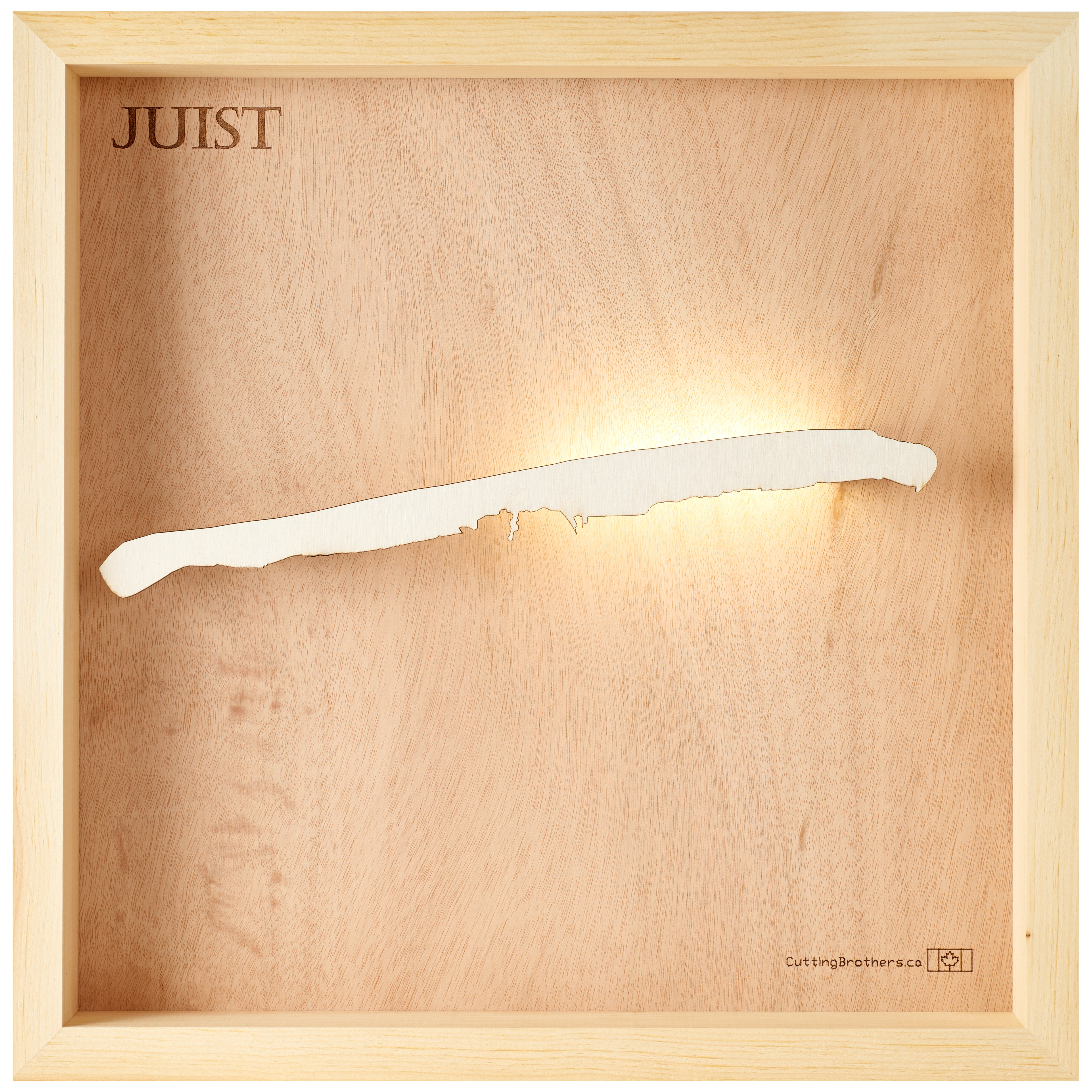 JUIST LED LIGHT WOODEN WALL MAP - Version S