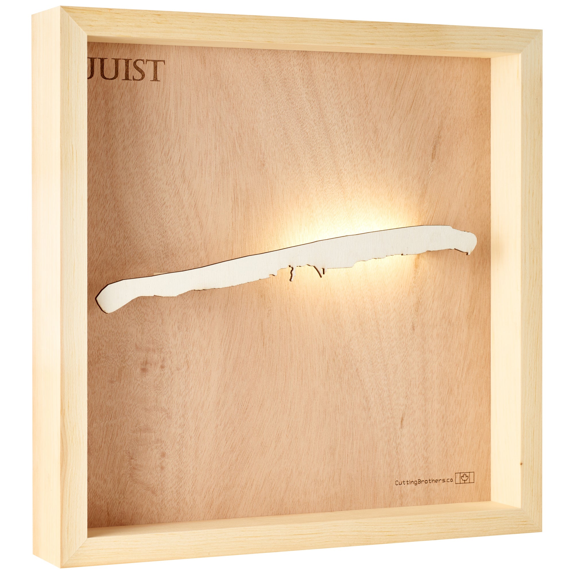 JUIST LED LIGHT WOODEN WALL MAP - Version S