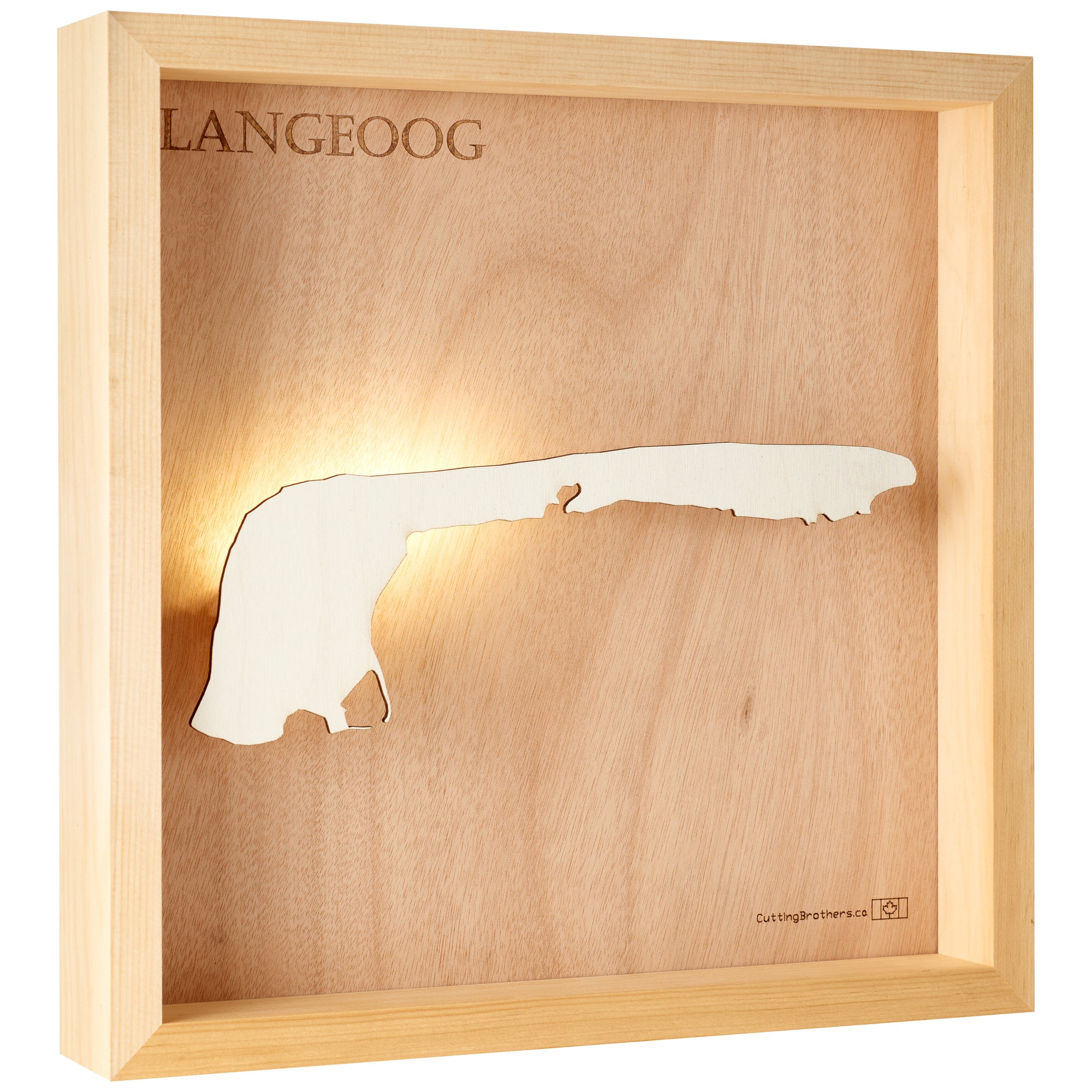 LANGEOOG LED LIGHT WOODEN WALL MAP - Version S