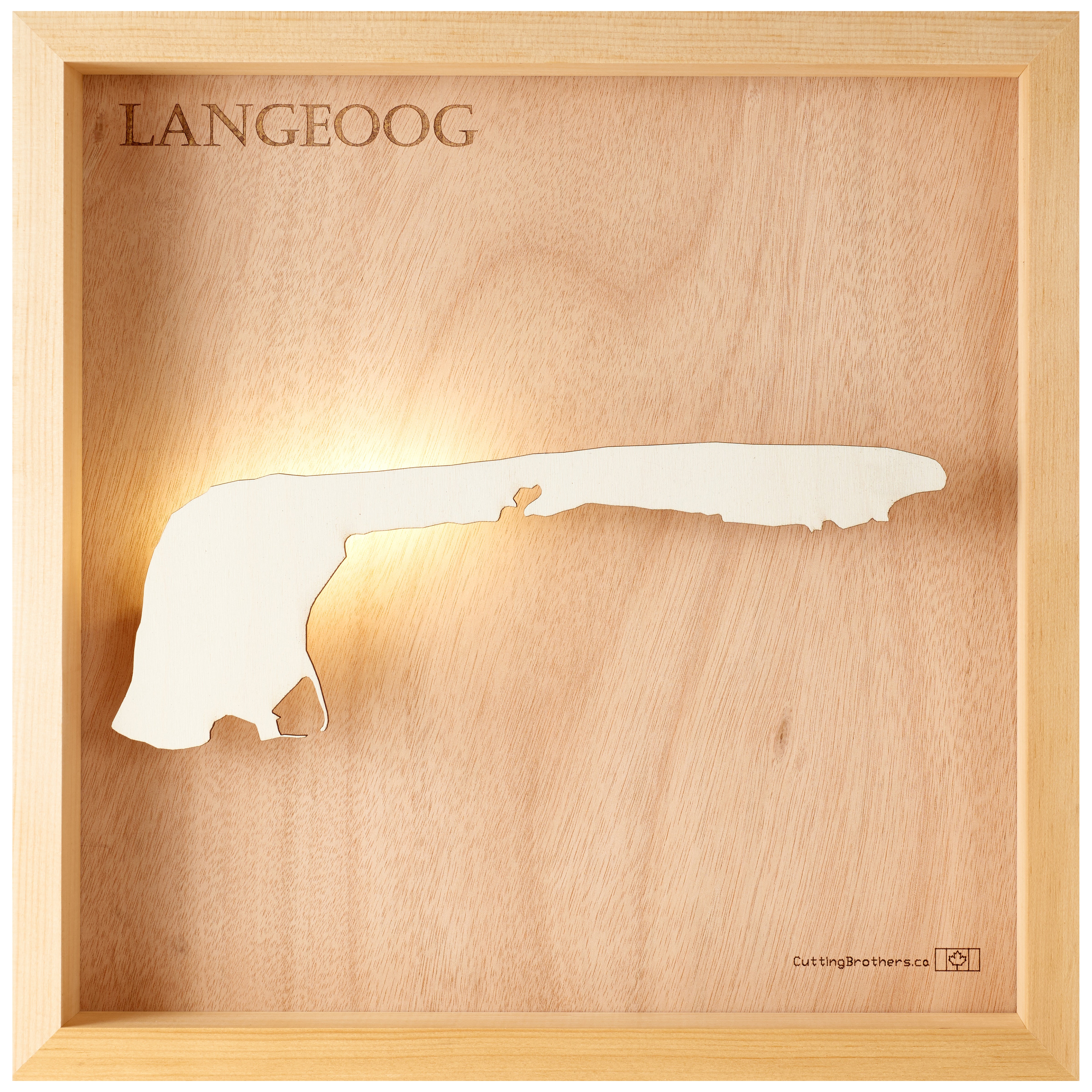 LANGEOOG LED LIGHT WOODEN WALL MAP - Version S