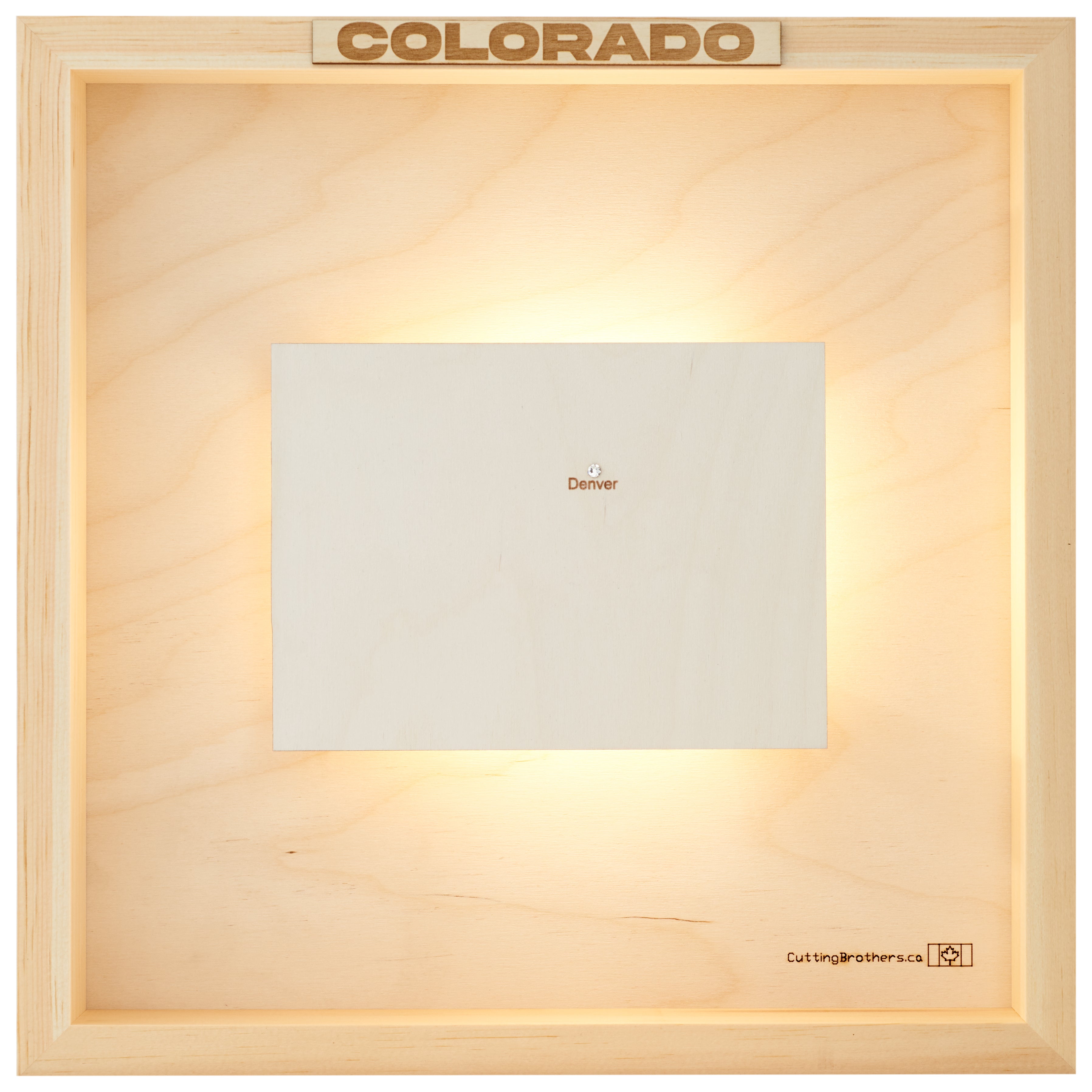 COLORADO LED LIGHT WOODEN WALL MAP - Version S