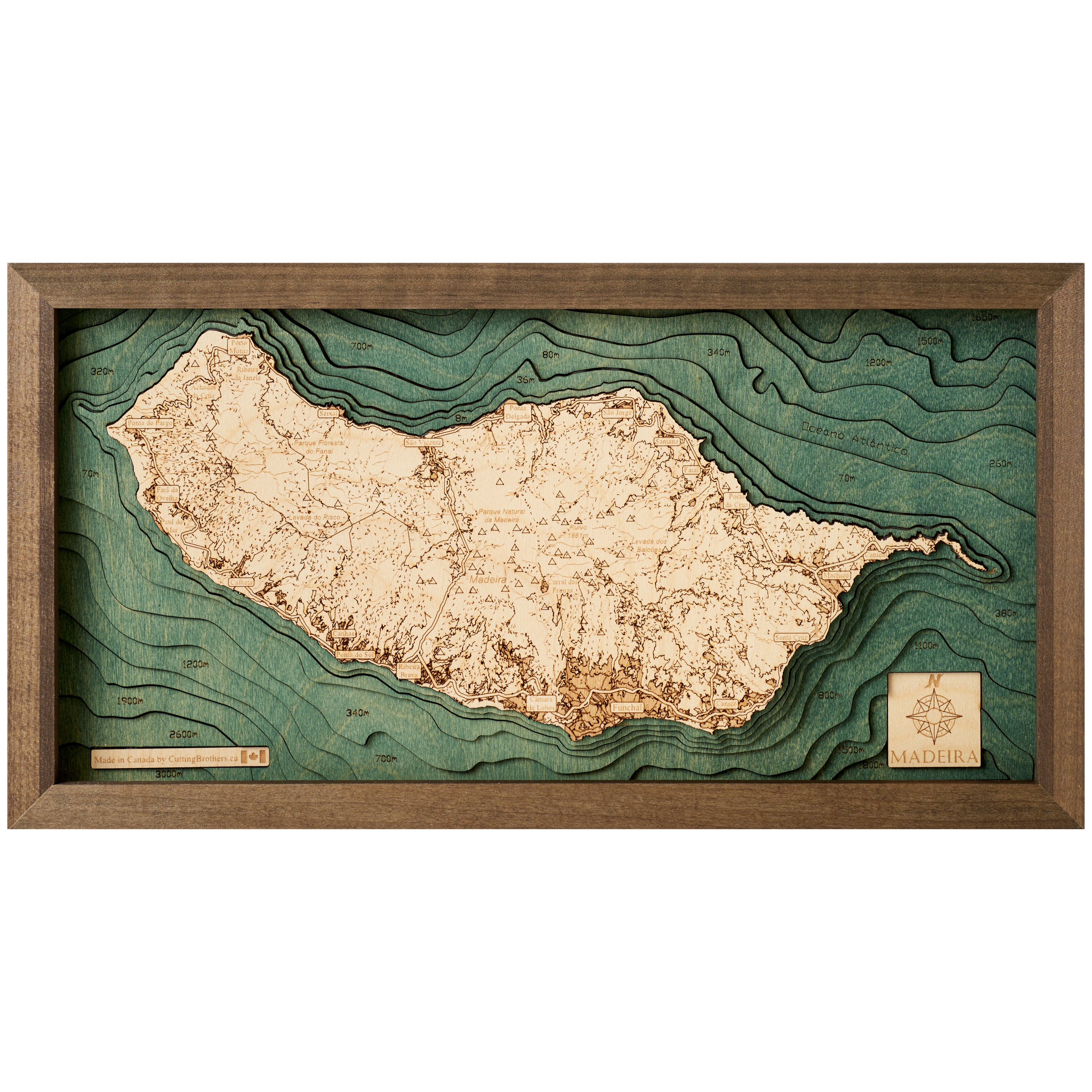 MADEIRA 3D WOODEN WALL MAP - Version S (Copy)