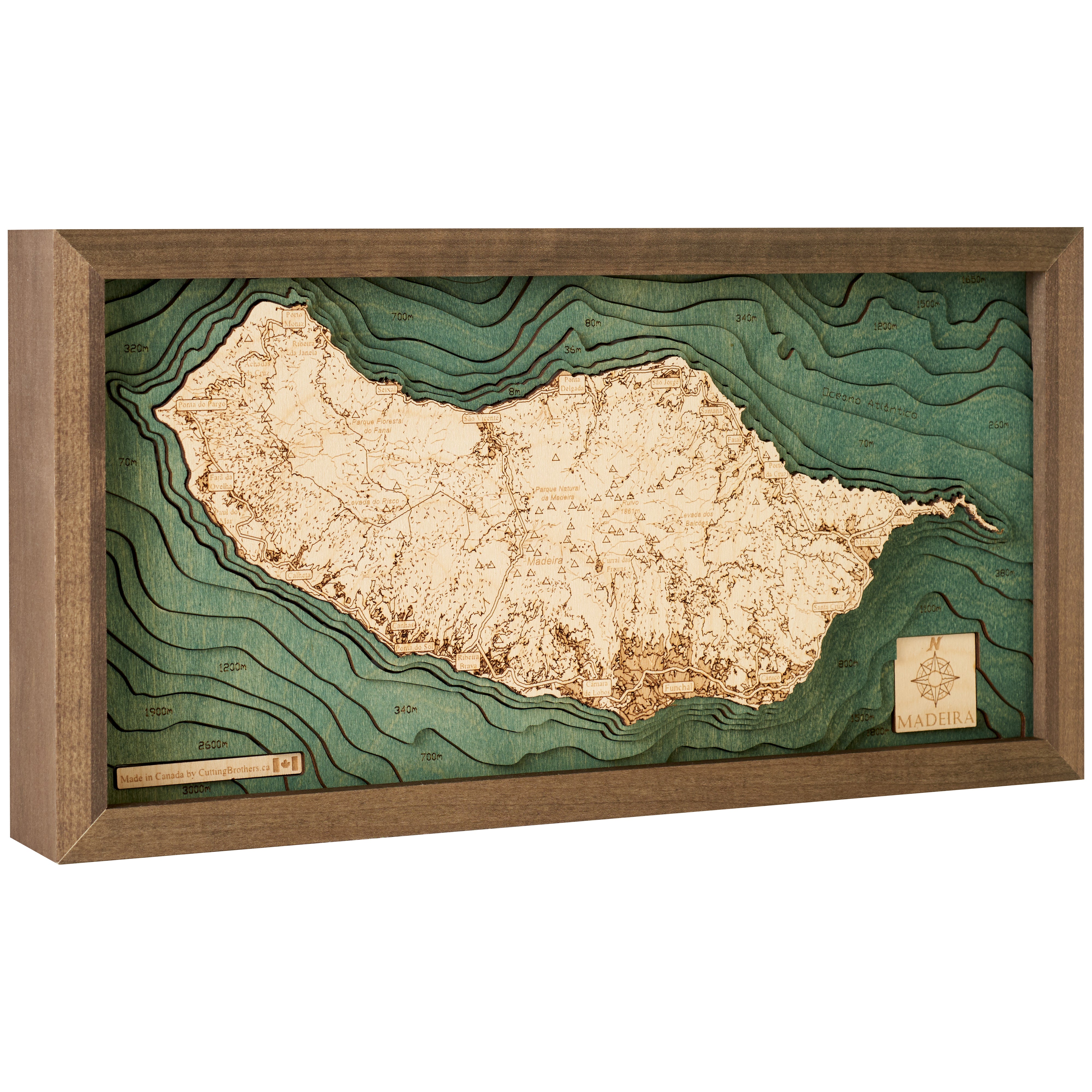 MADEIRA 3D WOODEN WALL MAP - Version S (Copy)