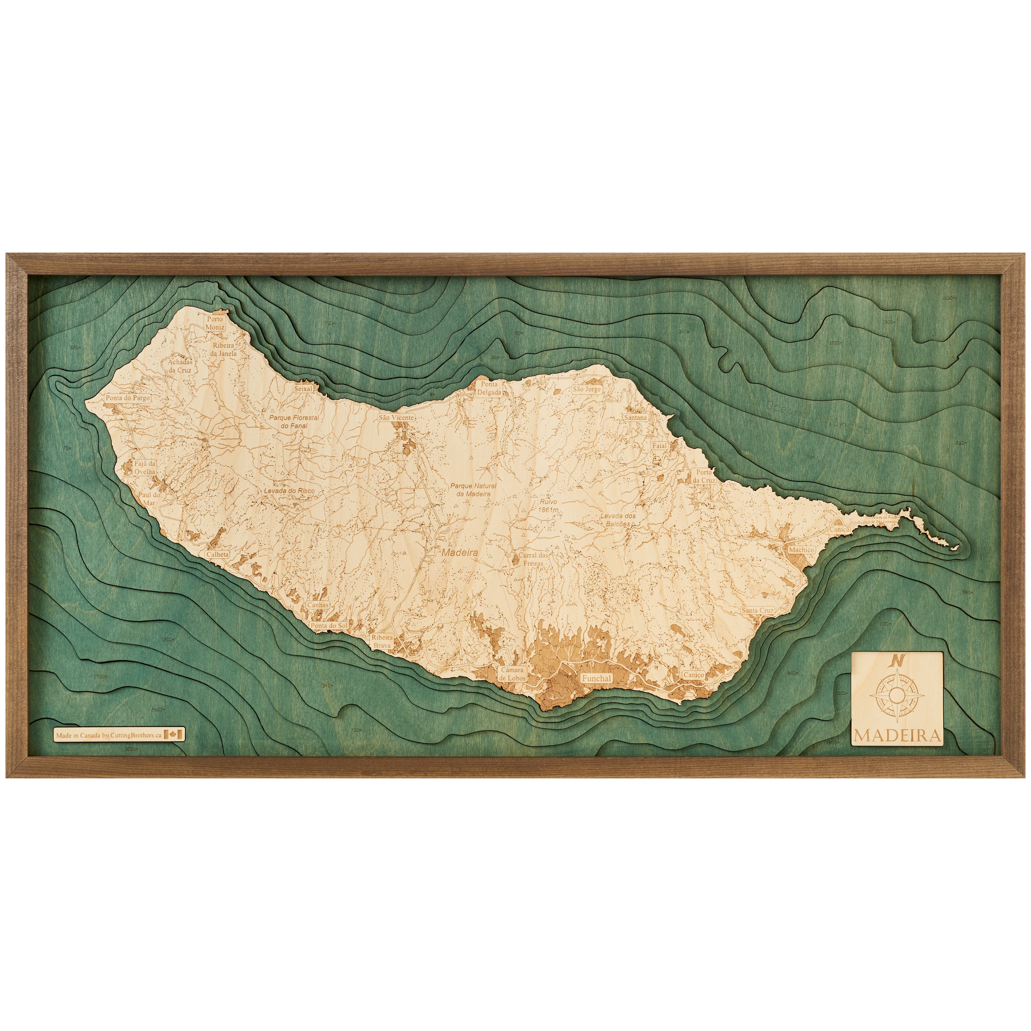 MADEIRA 3D WOODEN WALL MAP - Version M (Copy)