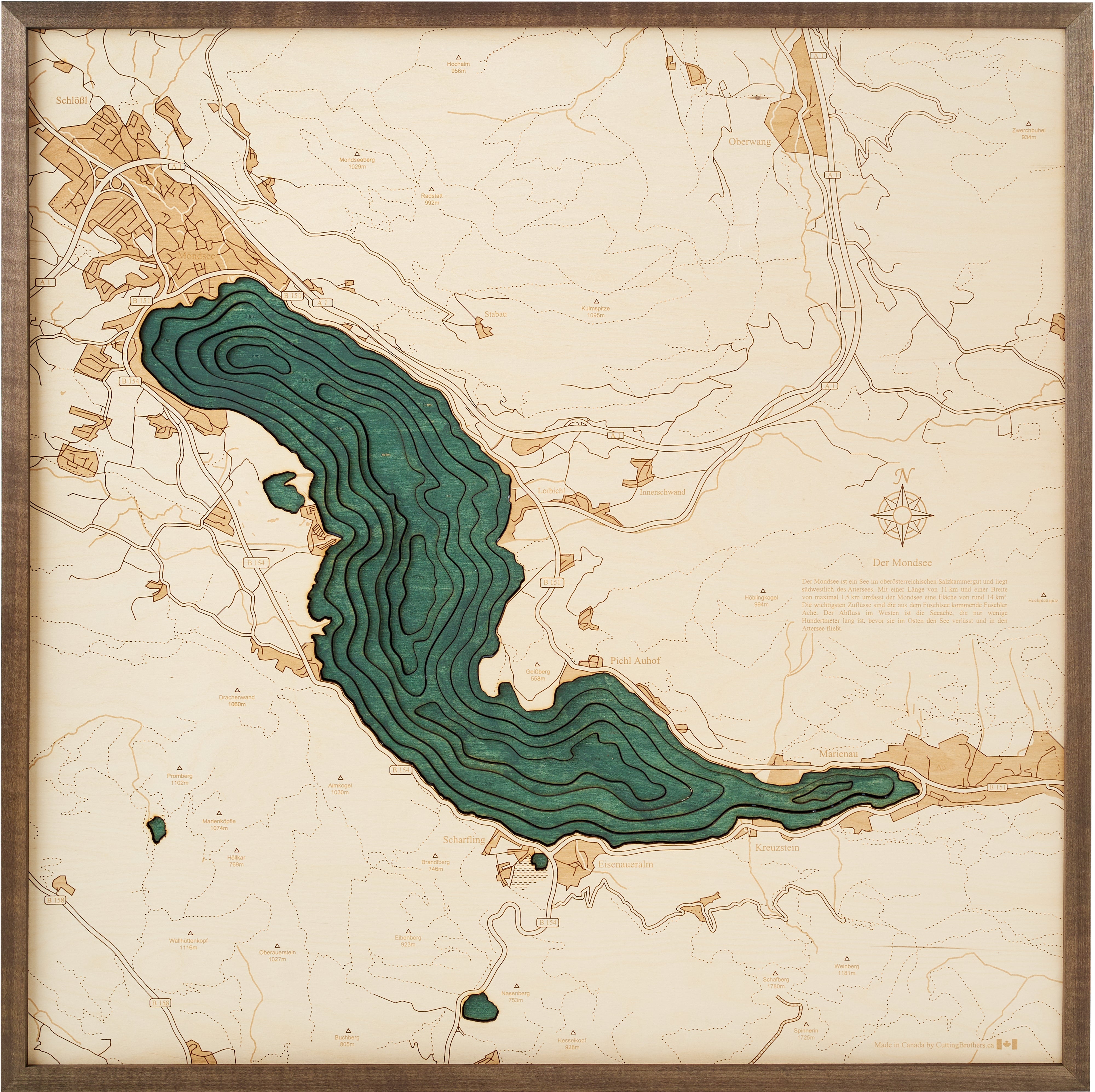 MOONSEA 3D WOODEN WALL MAP - Version L