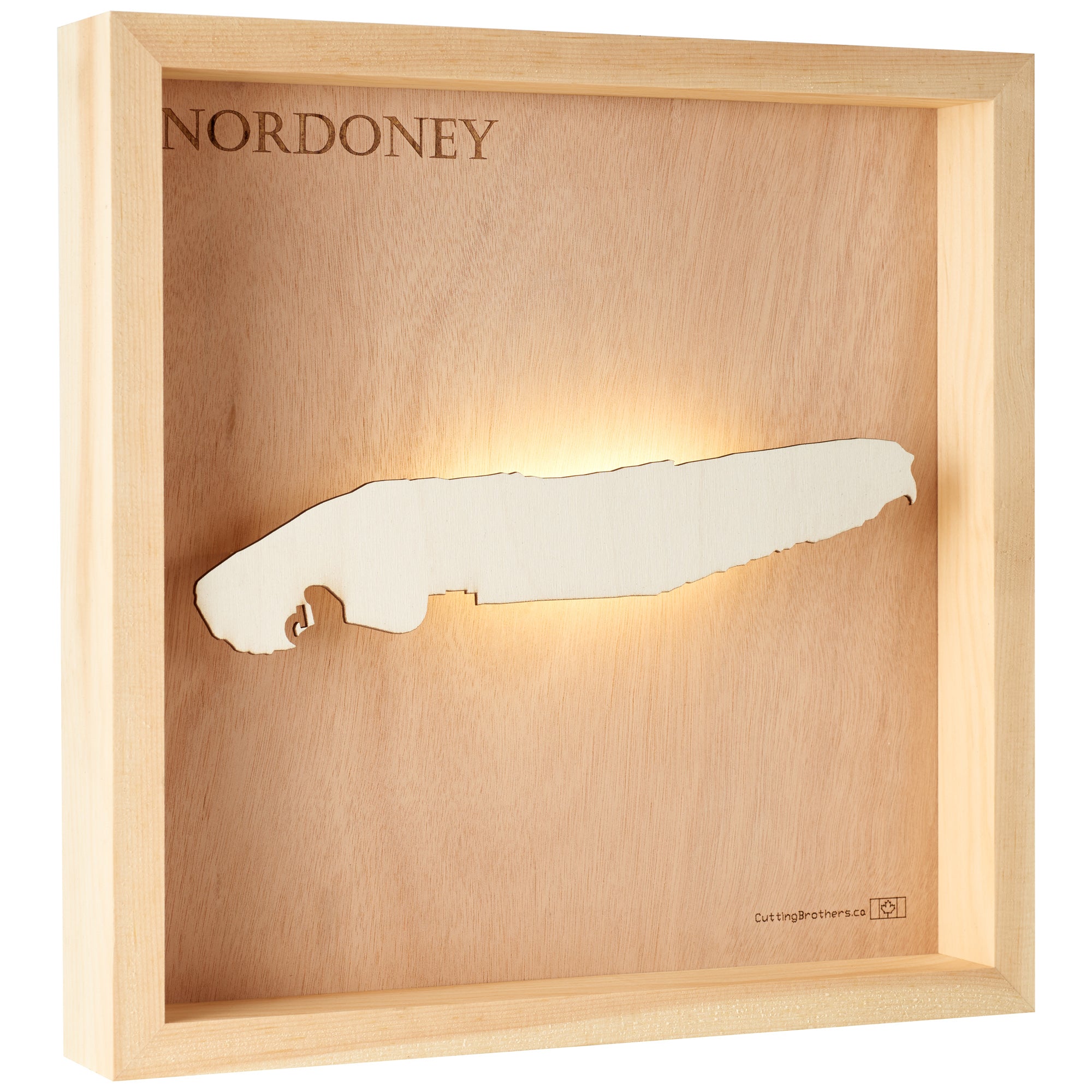 NORDERNEY LED LIGHT WOODEN WALL MAP - Version S