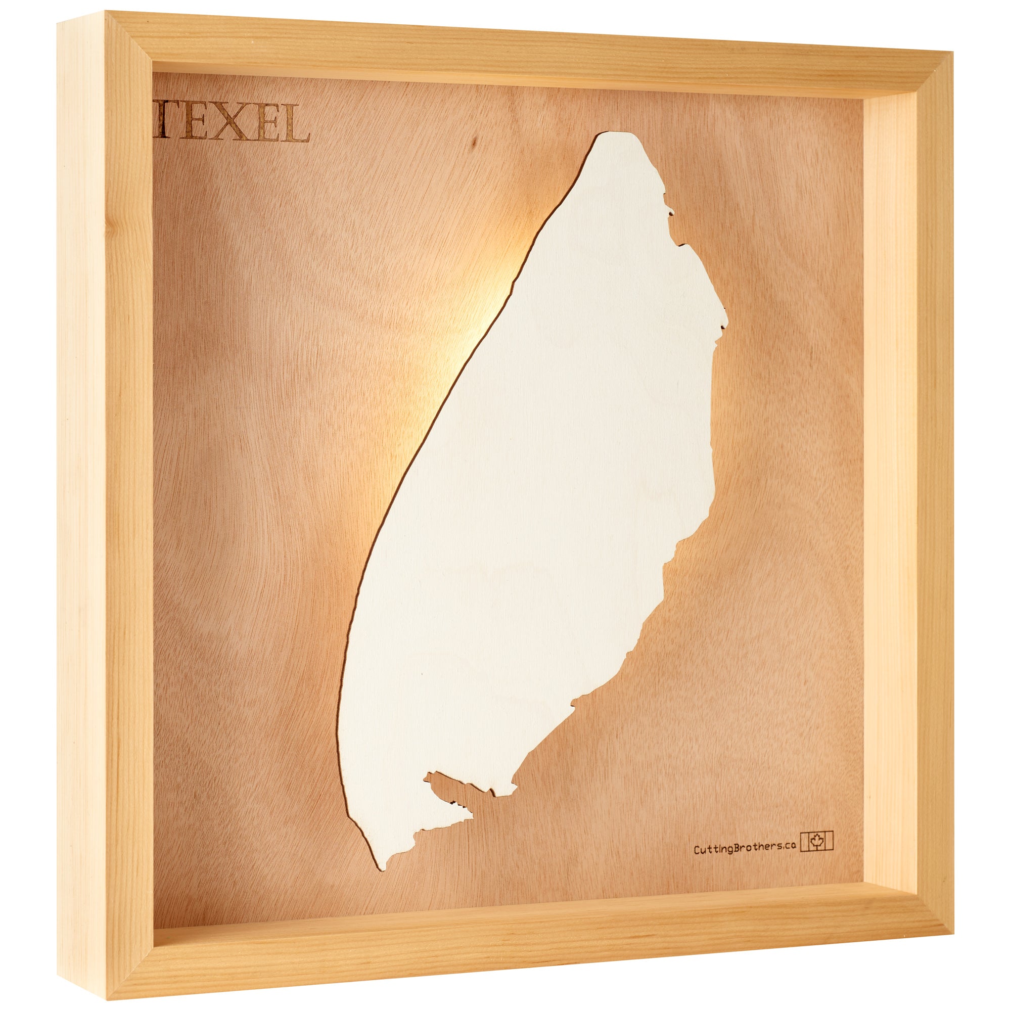 TEXEL LED LIGHT WOODEN WALL MAP - Version S