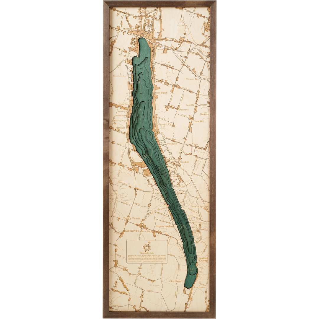 LAKE SKANEATELES 3D WOODEN WALL MAP - Version M